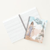 Carnet Fille moderne Aquarelle Paris Nom personnalisé (Intérieur)