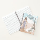 Carnet Fille moderne Aquarelle Paris Nom personnalisé (Intérieur)