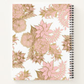 Carnet Fille Moderne Blush Rose Blanc Or Floral (Dos)