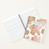 Carnet Fille Moderne Blush Rose Blanc Or Floral (Intérieur)