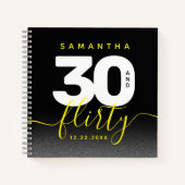 Carnet Fille moderne brillant Jaune 30 et Flirty (Devant)