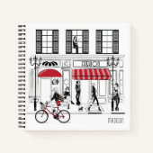 Carnet Fille moderne chic mode Nom personnalisé (Devant)