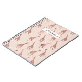 Carnet Fille moderne Rose Or Blush Giraffes rose (Côté gauche)