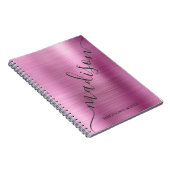 Carnet Fille Moderne Soft rose Metal Signature Monogramme (Côté Droit)