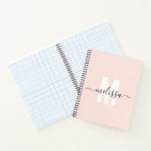 Carnet Fille Monogramme Calligraphie Blush (Intérieur)