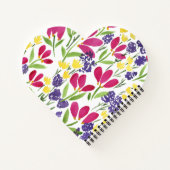 Carnet Fille Monogramme Fleurs de jardin rose violet jaun (Dos)