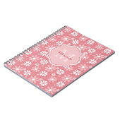 Carnet Fille Monogramme Joli Rose Fleurs De Faisée Avec N (Côté gauche)