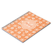 Carnet Fille Monogramme mignon Orange Daisy Fleurs et nom (Côté gauche)