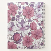 Carnet Fille Monogramme Motif Floral Nom personnalisé (Dos)