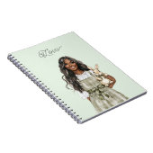 Carnet Fille noire avec agneau brun (Côté Droit)