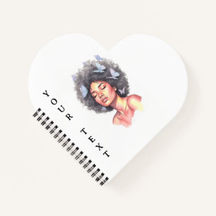Carnet Fille Noire Papillon Minimaliste Pastel Personnali