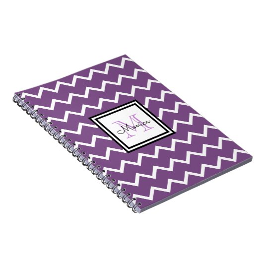 Carnet Fille Nom pourpre Monogram Chevron (Côté Droit)
