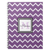 Carnet Fille Nom pourpre Monogram Chevron (Devant)