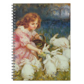 Carnet Fille nourrissant des lapins (Devant)