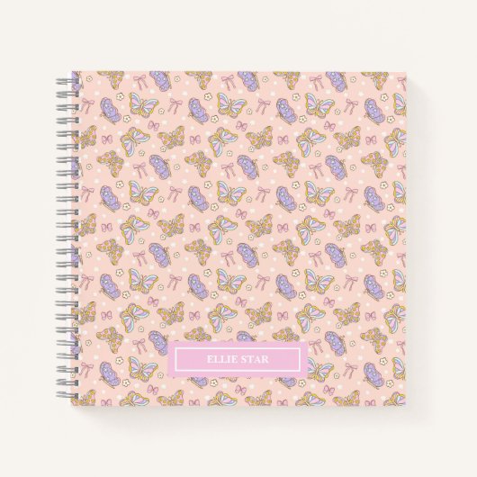 Carnet Fille Papillon Capricieuse Personnalisée (Devant)