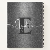 Carnet Fille Parties scintillant Argent Nom du monogramme (Dos)