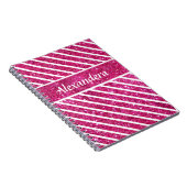 Carnet Fille Parties scintillant rose et Script blanc Gla (Côté Droit)