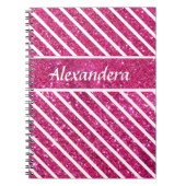 Carnet Fille Parties scintillant rose et Script blanc Gla (Devant)