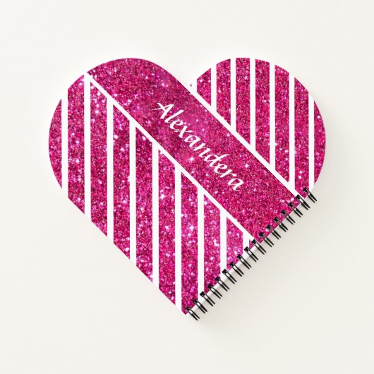 Carnet Fille Parties scintillant rose et Script blanc Gla (Dos)