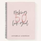 Carnet Fille parties scintillant rose moderne design 50e  (Devant)