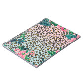 Carnet Fille Pink Mint Ombre Floral Parties scintillant E (Côté gauche)