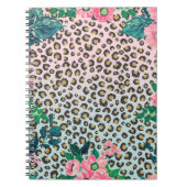 Carnet Fille Pink Mint Ombre Floral Parties scintillant E (Devant)