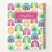 Carnet Fille Pink Rainbows & Suns Motif Retour à l'école (Dos)