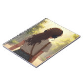 Carnet Fille portant un casque émotionnel note (Côté gauche)