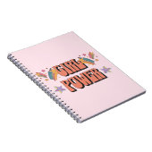 Carnet Fille Power conception de texte avec étoiles (Côté Droit)