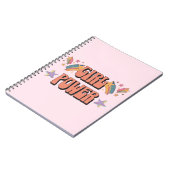 Carnet Fille Power conception de texte avec étoiles (Côté gauche)
