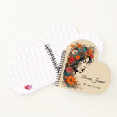 Carnet Fille Rétro avec des Fleurs dans les Cheveux (Intérieur)