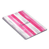 Carnet Fille rose blanc Abstrait rayures (Côté Droit)