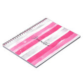 Carnet Fille rose blanc Abstrait rayures (Côté gauche)