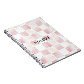 Carnet Fille Rose Blanc Chic Carrés (Côté Droit)