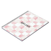 Carnet Fille Rose Blanc Chic Carrés (Côté gauche)