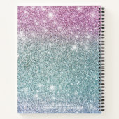 Carnet Fille rose bleu violet Parties scintillant Nom du  (Dos)