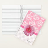 Carnet Fille rose et blanc Damas (À l'intérieur)