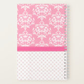 Carnet Fille rose et blanc Damas (Verso)