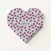 Carnet Fille rose et noir Ladybugs gris En vichy coeur (Dos)