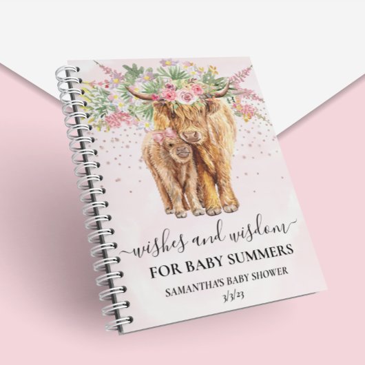 Carnet Fille rose Floral Highland Voulait La Sagesse