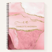 Carnet Fille Rose Gold Blush Parties scintillant rose Nom (Devant)