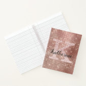 Carnet Fille Rose Gold Diamond Glam Sparkle Monogramme No (Intérieur)