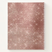 Carnet Fille Rose Gold Diamond Glam Sparkle Monogramme No (Dos)