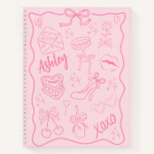Carnet Fille rose mignonne tendance (Devant)