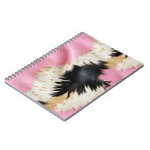 Carnet Fille Rose Noir Blanc Or Cowhide (Côté gauche)