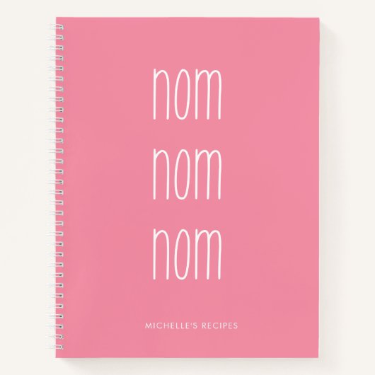 Carnet Fille rose Nom Nom Nom Cuisine Recette (Devant)