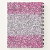 Carnet Fille rose Ombre Parties scintillant Nom personnal (Dos)