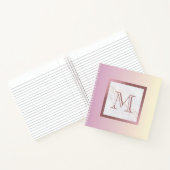 Carnet Fille Rose or Monogramme marbre rose rose Ombre (Intérieur)