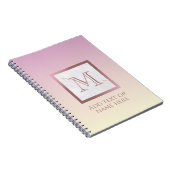 Carnet Fille Rose or Monogramme marbre rose vanille Ombre (Côté Droit)