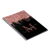 Carnet Fille Rose Parties scintillant or Blush Monogramme (Côté Droit)